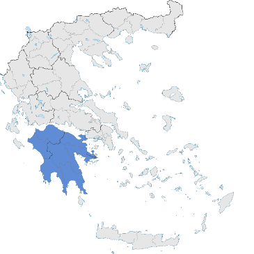 Peloponnese region map